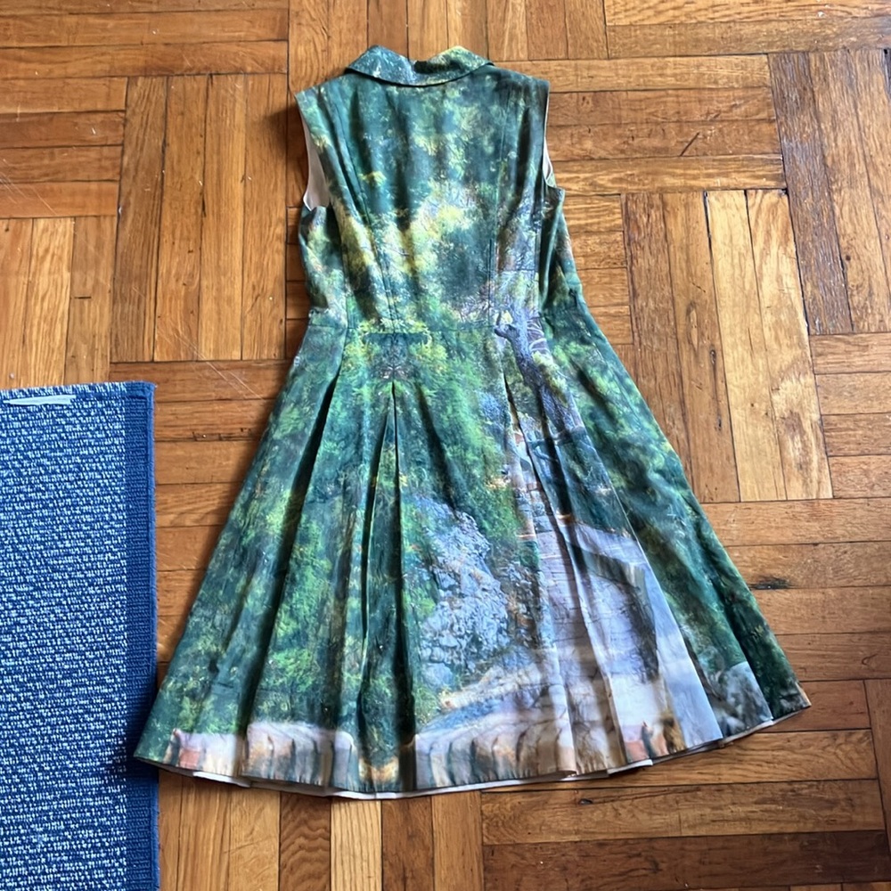 Akris Green Sleeveless Dress with Nature Print - Picture 4 of 9